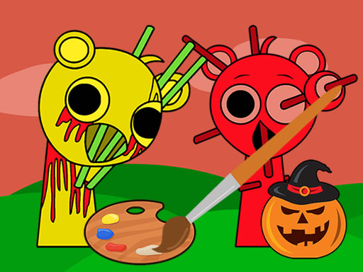 Halloween Sprunki Carte de colorat
