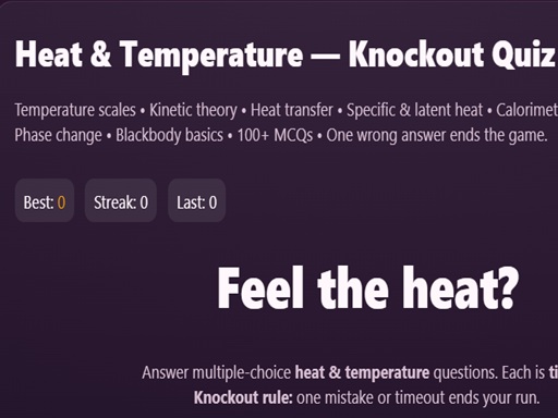 Fizica: Heat Temperatuie Quiz